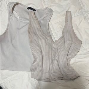 Women's Ribbed Tank Tops - Cream